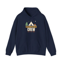 Load image into Gallery viewer, Campfire Crew Hoodie - Retro Camping Tent & Stars Sweatshirt
