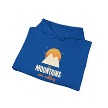 Load image into Gallery viewer, The Mountains Are Calling Hoodie - Retro Sunset Hiking Sweatshirt