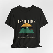 Load image into Gallery viewer, Trail Time Tee - Retro Sunset Mountain Hiking T-Shirt