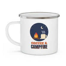 Load image into Gallery viewer, Coffee & Campfire Enamel Camping Mug