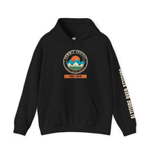 Load image into Gallery viewer, Summit Society Trail Crew Hoodie - Mountain Hiking Sweatshirt with Sleeve Print