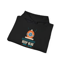 Load image into Gallery viewer, Deep Blue Dive Club Hoodie - Vintage Diving Helmet Scuba Sweatshirt with Sleeve Print