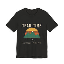 Load image into Gallery viewer, Trail Time Tee - Retro Sunset Mountain Hiking T-Shirt