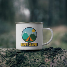 Load image into Gallery viewer, Personalized Camp Coffee Enamel Mug - Happy Camper with Your Name