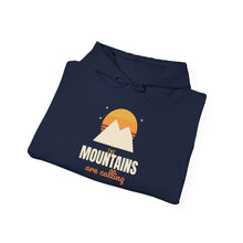 Load image into Gallery viewer, The Mountains Are Calling Hoodie - Retro Sunset Hiking Sweatshirt