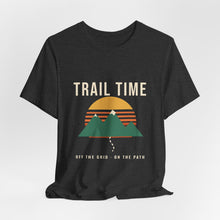 Load image into Gallery viewer, Trail Time Tee - Retro Sunset Mountain Hiking T-Shirt