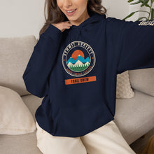 Load image into Gallery viewer, Summit Society Trail Crew Hoodie - Mountain Hiking Sweatshirt with Sleeve Print
