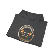 Load image into Gallery viewer, Department of Deadlifts Hoodie - Barbell Badge Gym Sweatshirt