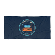 Load image into Gallery viewer, Dive Crew Beach Towel - Bubbles Up Scuba Towel