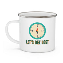 Load image into Gallery viewer, Let's Get Lost Compass Enamel Camping Mug