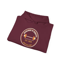 Load image into Gallery viewer, Department of Deadlifts Hoodie - Barbell Badge Gym Sweatshirt