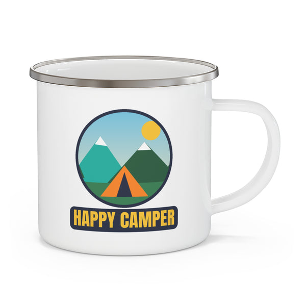 Happy Camper Enamel Camping Mug