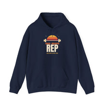 Load image into Gallery viewer, One More Rep Hoodie - Retro Sunset Barbell Gym Sweatshirt