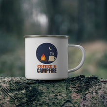 Load image into Gallery viewer, Coffee & Campfire Enamel Camping Mug