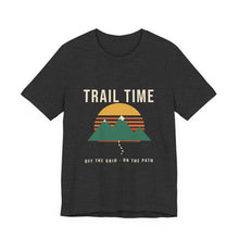 Load image into Gallery viewer, Trail Time Tee - Retro Sunset Mountain Hiking T-Shirt