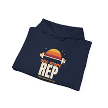 Load image into Gallery viewer, One More Rep Hoodie - Retro Sunset Barbell Gym Sweatshirt