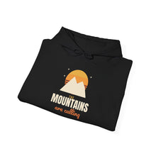 Load image into Gallery viewer, The Mountains Are Calling Hoodie - Retro Sunset Hiking Sweatshirt