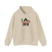 Load image into Gallery viewer, Campfire Crew Hoodie - Retro Camping Tent &amp; Stars Sweatshirt