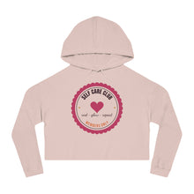 Load image into Gallery viewer, Self Care Club Cropped Hoodie - Cute Heart Badge Women's Crop Sweatshirt
