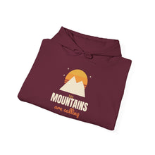 Load image into Gallery viewer, The Mountains Are Calling Hoodie - Retro Sunset Hiking Sweatshirt