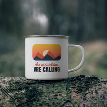 Load image into Gallery viewer, The Mountains Are Calling Enamel Camping Mug