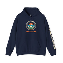 Load image into Gallery viewer, Summit Society Trail Crew Hoodie - Mountain Hiking Sweatshirt with Sleeve Print