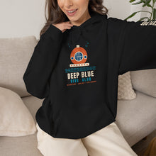 Load image into Gallery viewer, Deep Blue Dive Club Hoodie - Vintage Diving Helmet Scuba Sweatshirt with Sleeve Print