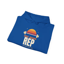 Load image into Gallery viewer, One More Rep Hoodie - Retro Sunset Barbell Gym Sweatshirt