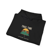 Load image into Gallery viewer, Trail Time Hoodie - Retro Sunset Mountain Hiking Hoodie