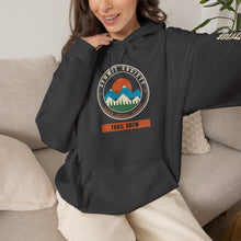 Load image into Gallery viewer, Summit Society Trail Crew Hoodie - Mountain Hiking Sweatshirt with Sleeve Print