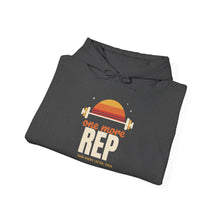 Load image into Gallery viewer, One More Rep Hoodie - Retro Sunset Barbell Gym Sweatshirt
