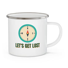 Load image into Gallery viewer, Let's Get Lost Compass Enamel Camping Mug