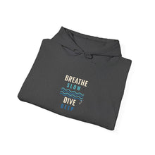 Load image into Gallery viewer, Breathe Slow Dive Deep Hoodie - Scuba Diving Wave Hoodie