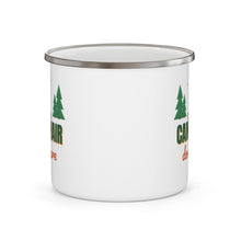 Load image into Gallery viewer, Camp Hair Don’t Care Enamel Camping Mug
