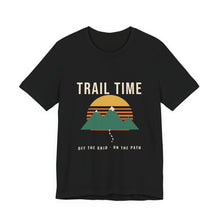 Load image into Gallery viewer, Trail Time Tee - Retro Sunset Mountain Hiking T-Shirt