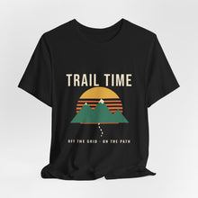 Load image into Gallery viewer, Trail Time Tee - Retro Sunset Mountain Hiking T-Shirt
