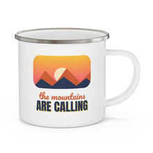 Load image into Gallery viewer, The Mountains Are Calling Enamel Camping Mug