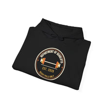 Load image into Gallery viewer, Department of Deadlifts Hoodie - Barbell Badge Gym Sweatshirt