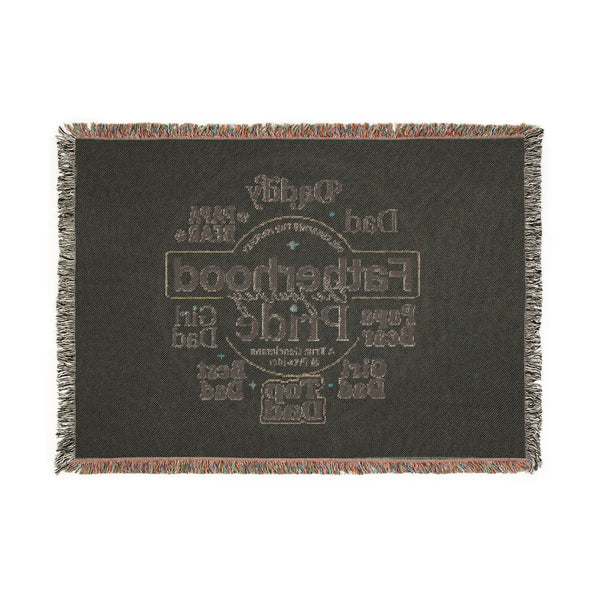 Fatherhood Pride Woven Blanket — Dad Word-Cloud Throw for Father’s Day & New Dads