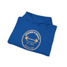 Load image into Gallery viewer, Department of Deadlifts Hoodie - Barbell Badge Gym Sweatshirt