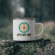 Load image into Gallery viewer, Let's Get Lost Compass Enamel Camping Mug