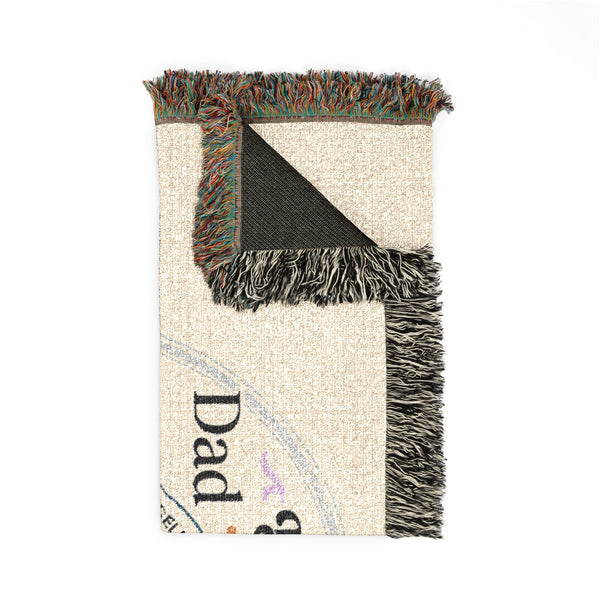 Fatherhood Pride Woven Blanket — Dad Word-Cloud Throw for Father’s Day & New Dads