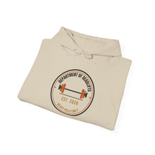 Load image into Gallery viewer, Department of Deadlifts Hoodie - Barbell Badge Gym Sweatshirt